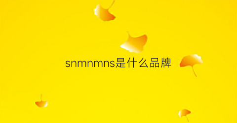 snmnmns是什么品牌(smm是什么牌子)