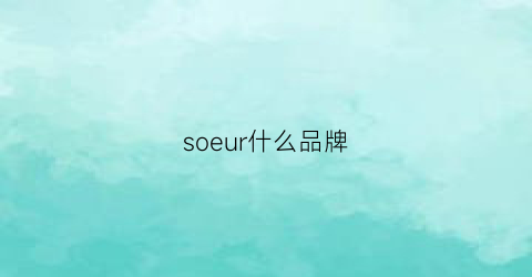 soeur什么品牌(sovogue什么品牌)