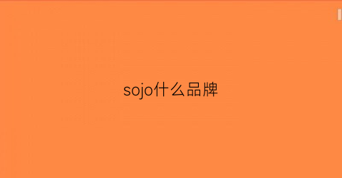 sojo什么品牌(soo是什么品牌)