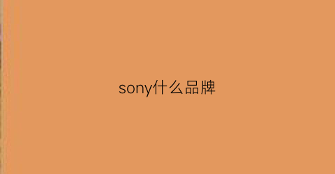 sony什么品牌(sony最出名的是什么)