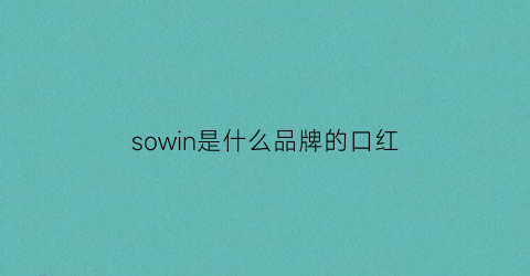 sowin是什么品牌的口红(shkeow是什么牌子口红)