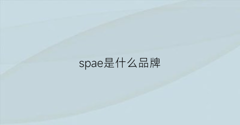 spae是什么品牌(spao是什么档次)