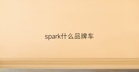 spark什么品牌车(sparkplug是什么牌子)