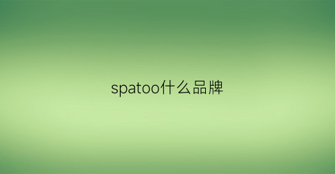 spatoo什么品牌(spao是什么牌子)