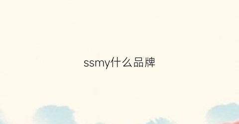ssmy什么品牌(ss+什么品牌)