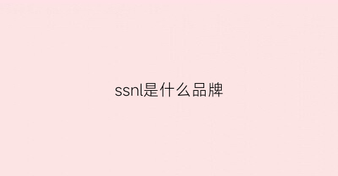 ssnl是什么品牌(snns是什么牌子)