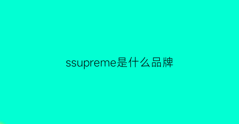 ssupreme是什么品牌