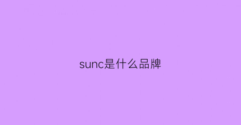 sunc是什么品牌(sunic是什么品牌)