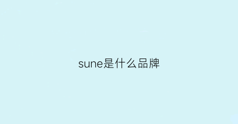 sune是什么品牌(sunrex是什么牌子)