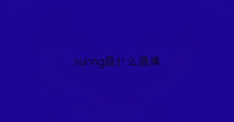 sunng是什么品牌(sun是啥品牌)