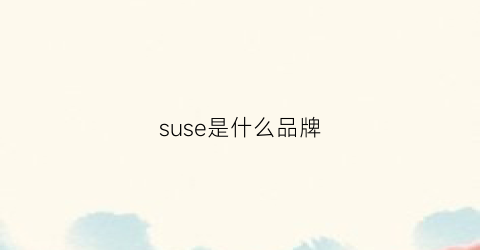 suse是什么品牌(素色是什么品牌)