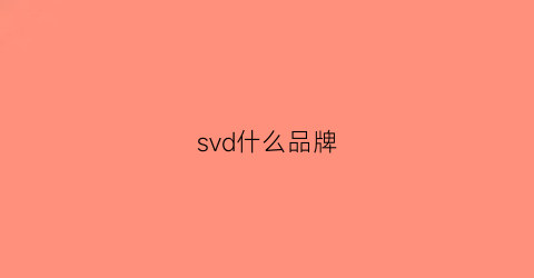 svd什么品牌(svw是什么品牌)