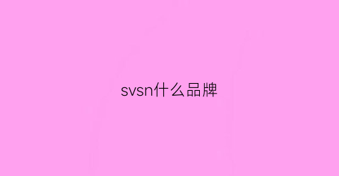 svsn什么品牌(svleens是什么品牌)