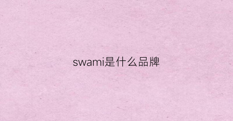 swami是什么品牌(swami什么意思)