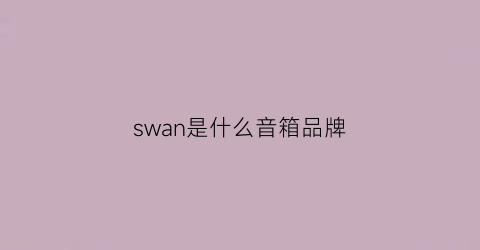 swan是什么音箱品牌