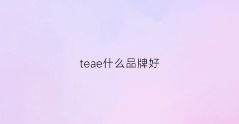 teae什么品牌好(teaforte品牌介绍)