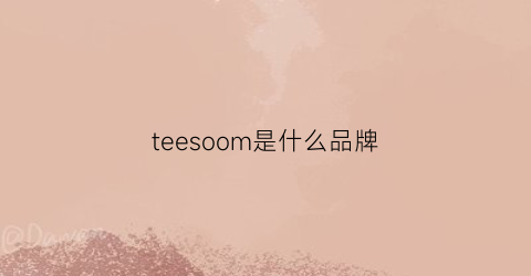 teesoom是什么品牌