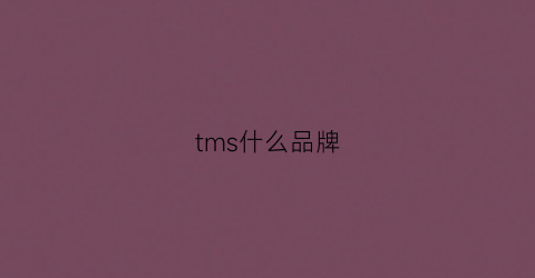 tms什么品牌(tms有哪些品牌)