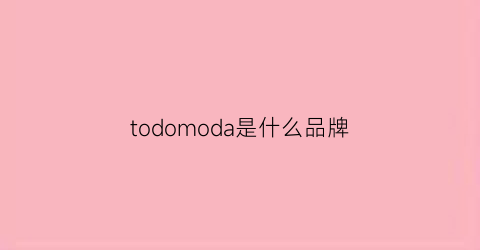 todomoda是什么品牌