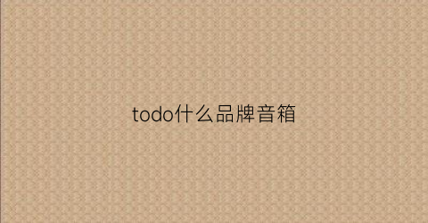 todo什么品牌音箱(tos音箱怎么样)