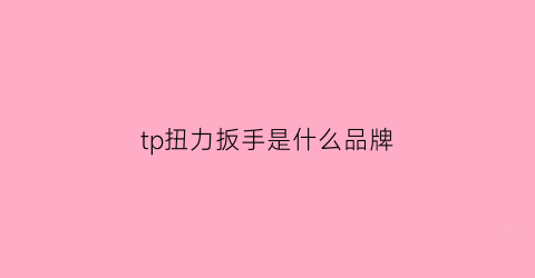 tp扭力扳手是什么品牌