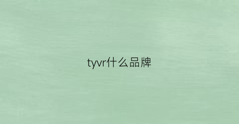 tyvr什么品牌(ty牌子)