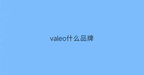 valeo什么品牌(vale什么牌子)