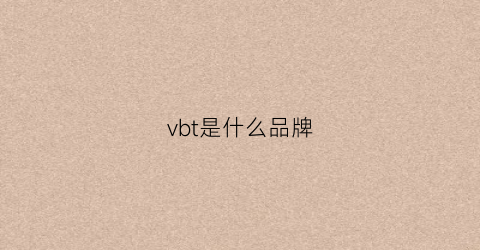 vbt是什么品牌
