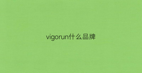 vigorun什么品牌(virgil什么品牌)