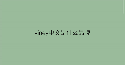 viney中文是什么品牌(viney中文是什么意思)