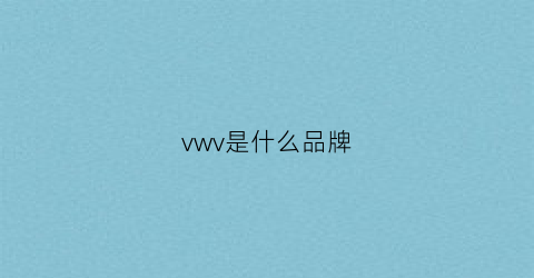 vwv是什么品牌(vvdiv是什么品牌)