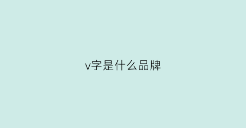 v字是什么品牌