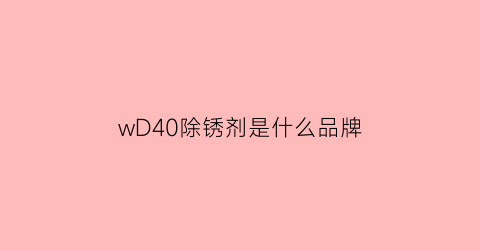 wD40除锈剂是什么品牌(wd40除锈剂哪里有卖)