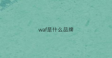 waf是什么品牌(wf是什么牌子)