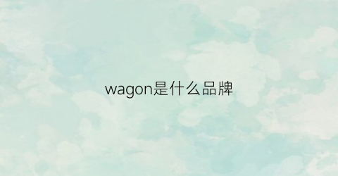 wagon是什么品牌(vanow是什么品牌)