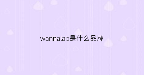 wannalab是什么品牌(wannaparis是什么牌子)