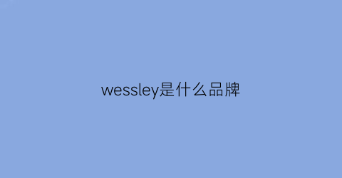 wessley是什么品牌(werwilson是什么牌子)