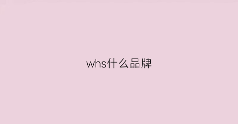 whs什么品牌(wh是什么品牌缩写)