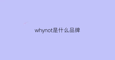 whynot是什么品牌