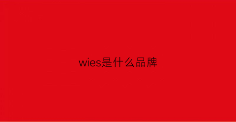 wies是什么品牌(wiser是什么牌子)