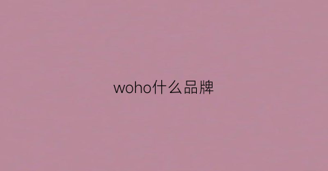 woho什么品牌(waooo是什么品牌)