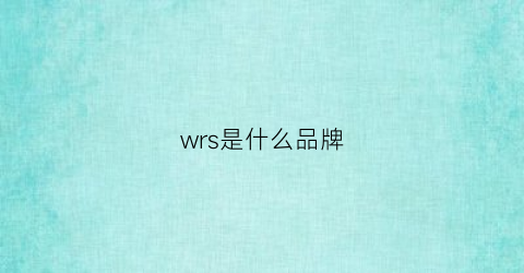 wrs是什么品牌(wsiry是什么牌子)