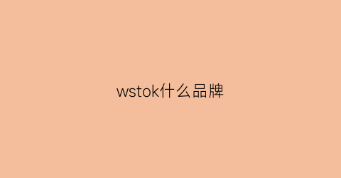 wstok什么品牌(wsl是什么牌子)