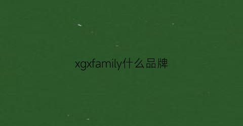 xgxfamily什么品牌(familyring什么牌子)