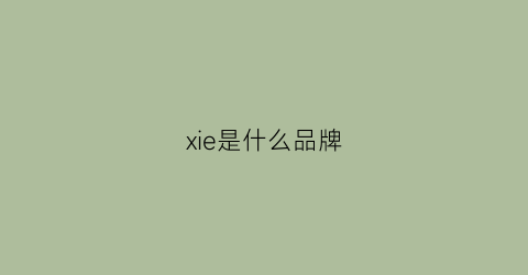 xie是什么品牌(xige是什么牌子)