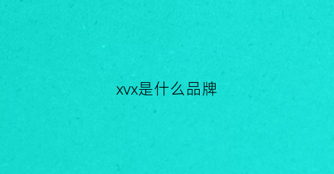 xvx是什么品牌(xvv是什么牌子)