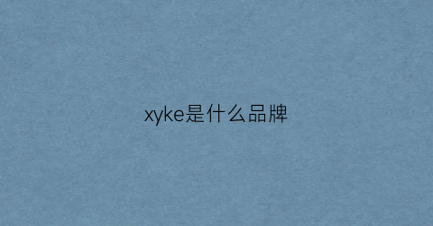 xyke是什么品牌(xyi是什么品牌)