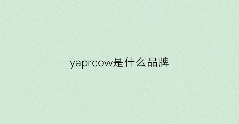 yaprcow是什么品牌(yair是什么牌子)