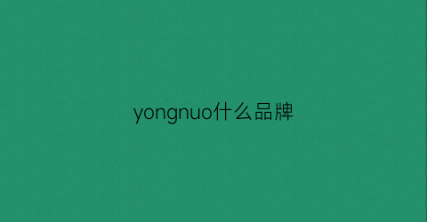 yongnuo什么品牌(yonnie是什么牌子)