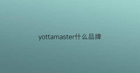 yottamaster什么品牌(yottoy牌子怎么样)